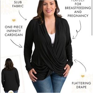 Kindred Bravely Black Long Sleeve Nursing Shirt - M/L NWT